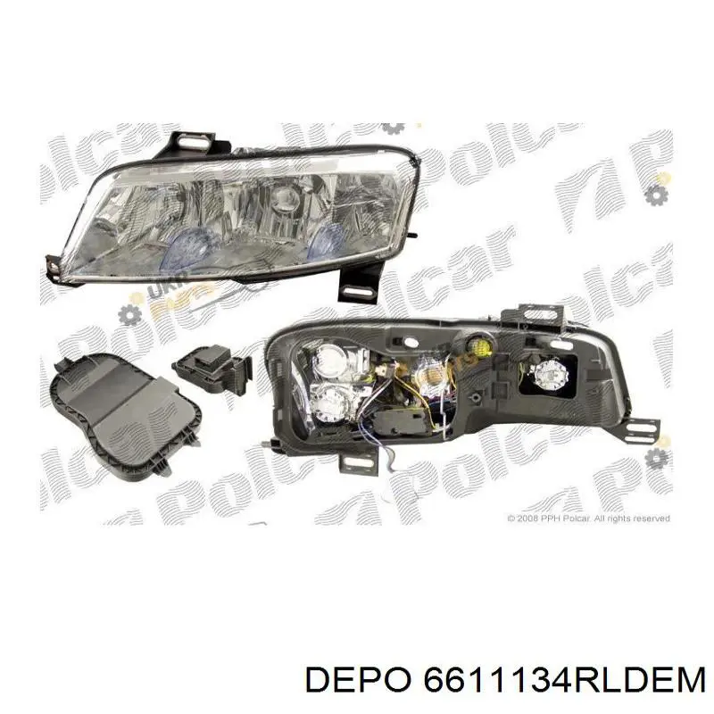Основна фара - вставка Depo/Loro/Abakus 6611134RLDEM ціна, від 90.89 USD