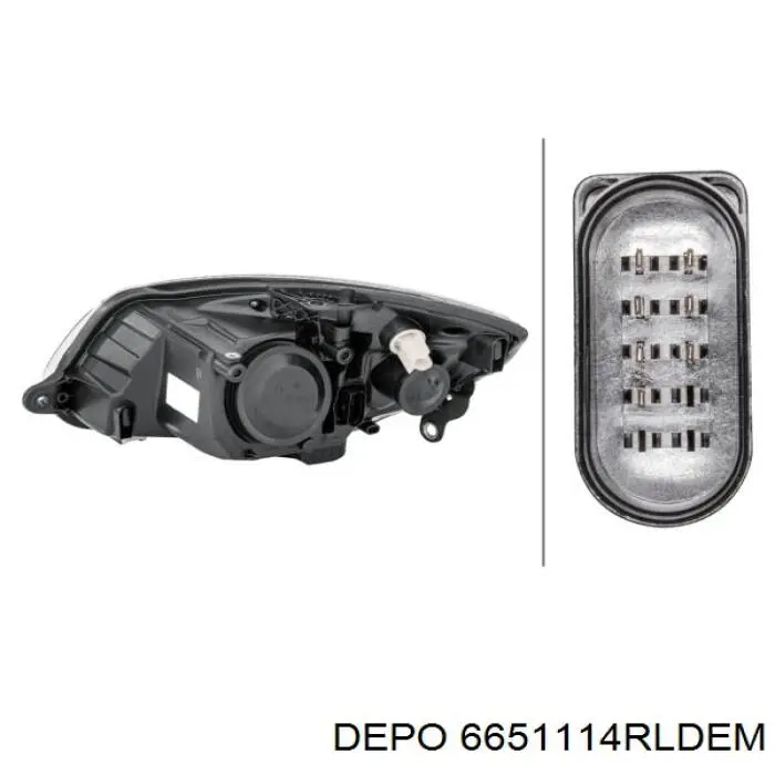 Права блок фара Depo/Loro/Abakus 6651114RLDEM ціна, від 80.56 USD
