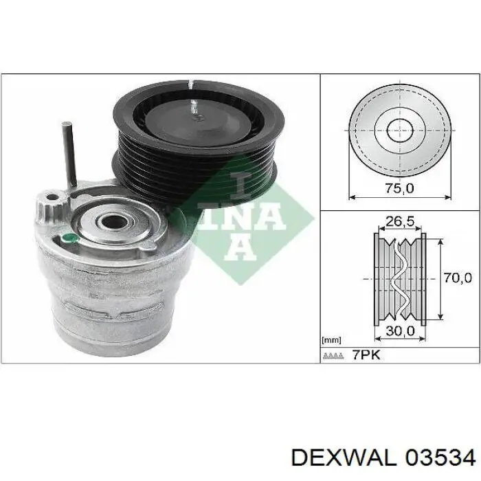 Ролик приводного ременя, паразитний Dexwal 03534 ціна, від 15.41 USD