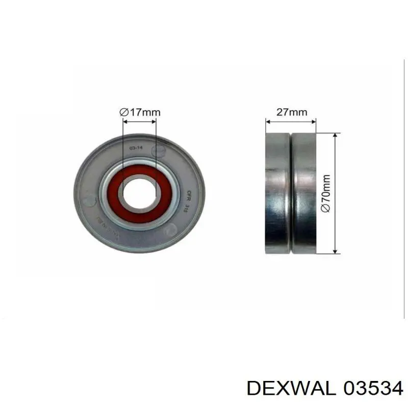 Купити 03534 Dexwal Ролик приводного ременя, паразитний