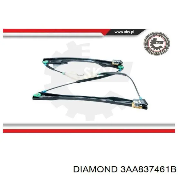 Склопідйомник з електродвигуном Diamond/DPA 3AA837461B ціна, від 38.43 USD