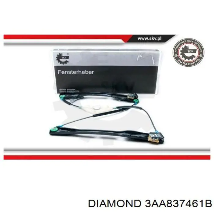 Купити 3AA837461B Diamond/DPA Механізм стеклопідйомника водійських дверей