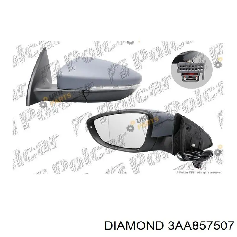 Ліве бічне дзеркало Diamond/DPA 88571783402 ціна, від 76.97 USD