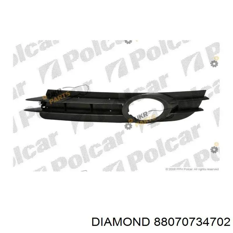 88070734702 Diamond/DPA решітка переднього бампера, права