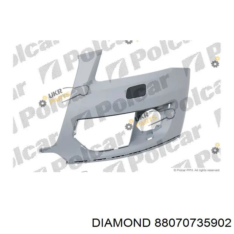 Купити 88070735902 Diamond/DPA Бампер передній, права частина