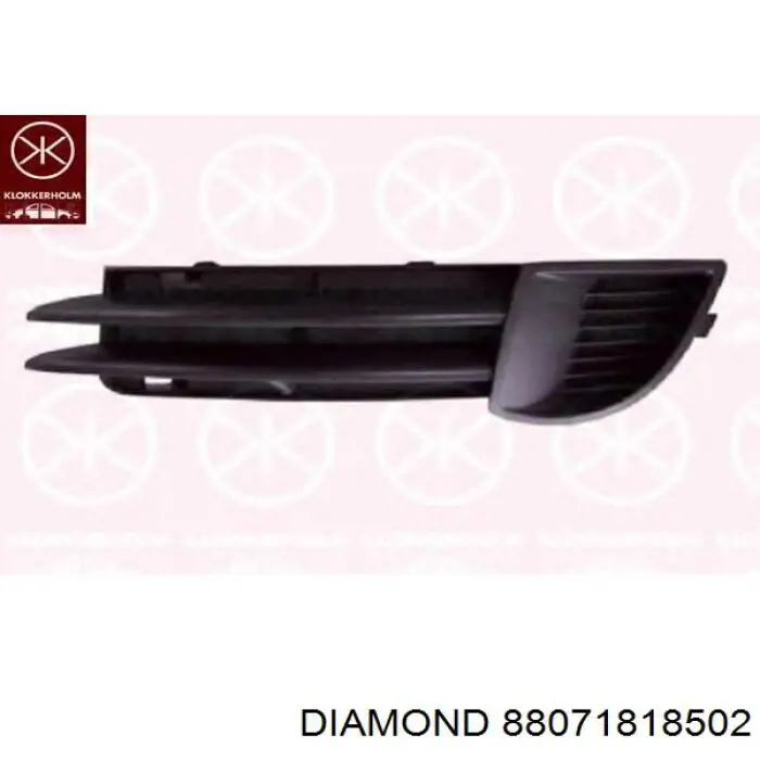 88071818502 Diamond/DPA заглушка/ решітка протитуманних фар бампера переднього, права
