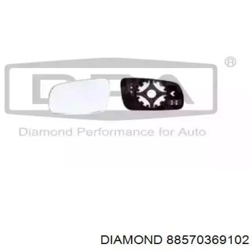 Дзеркальний елемент правого дзеркала заднього виду Diamond/DPA 88570369102 ціна, від 5.94 USD
