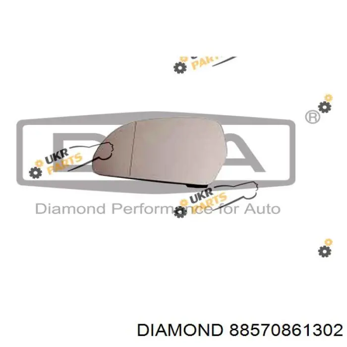 Дзеркальний елемент дзеркала заднього виду, лівого 88570861302 Diamond/DPA