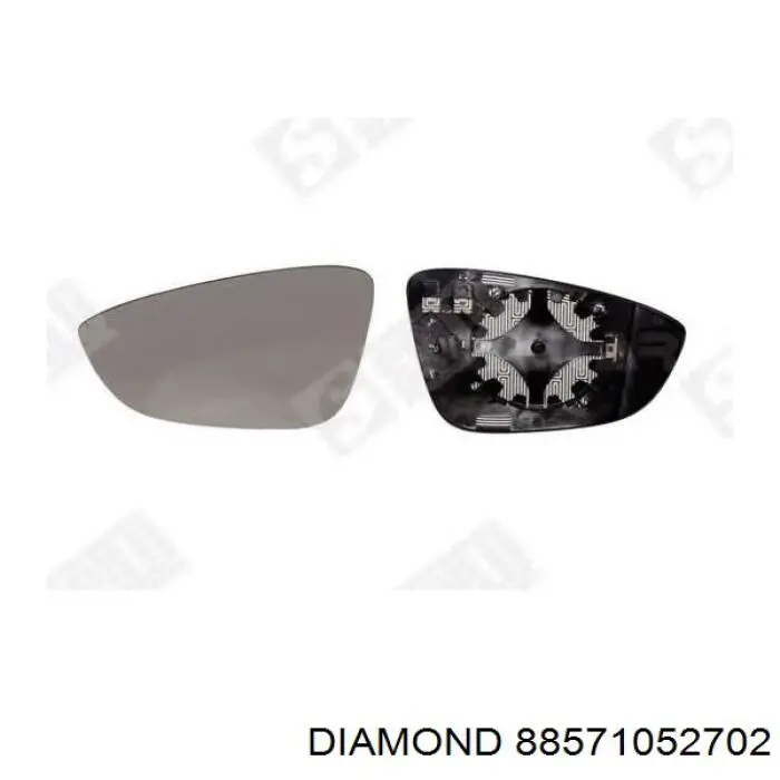 Дзеркальний елемент правого дзеркала заднього виду Diamond/DPA 88571052702 ціна, від 12.20 USD