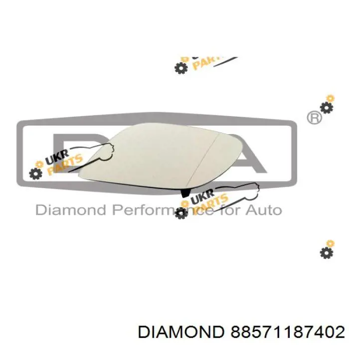 Купити 88571187402 Diamond/DPA Дзеркальний елемент дзеркала заднього виду, лівого