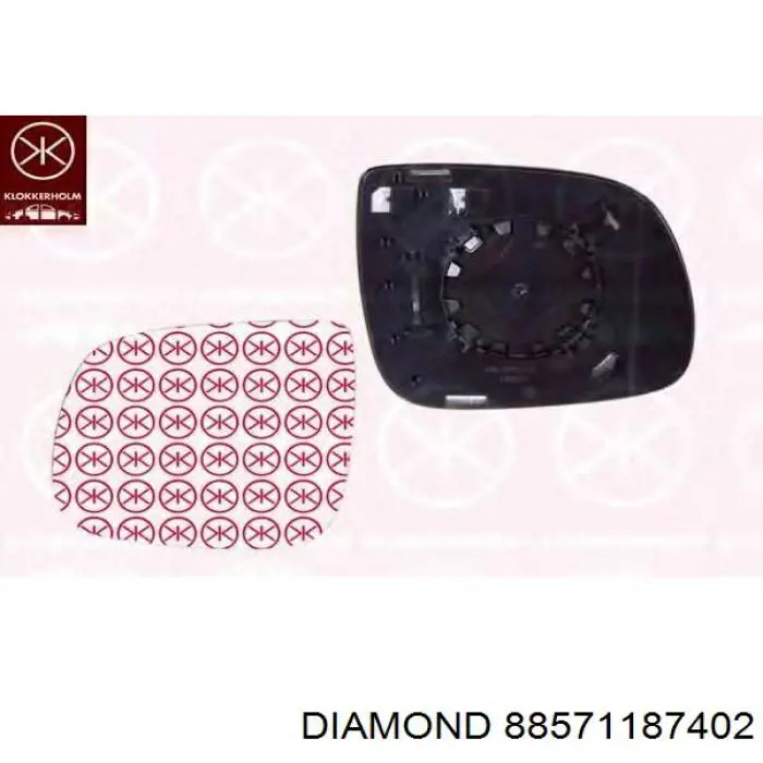 88571187402 Diamond/DPA дзеркальний елемент дзеркала заднього виду, лівого