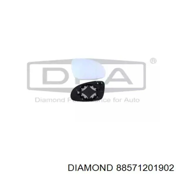88571201902 Diamond/DPA дзеркальний елемент дзеркала заднього виду, правого