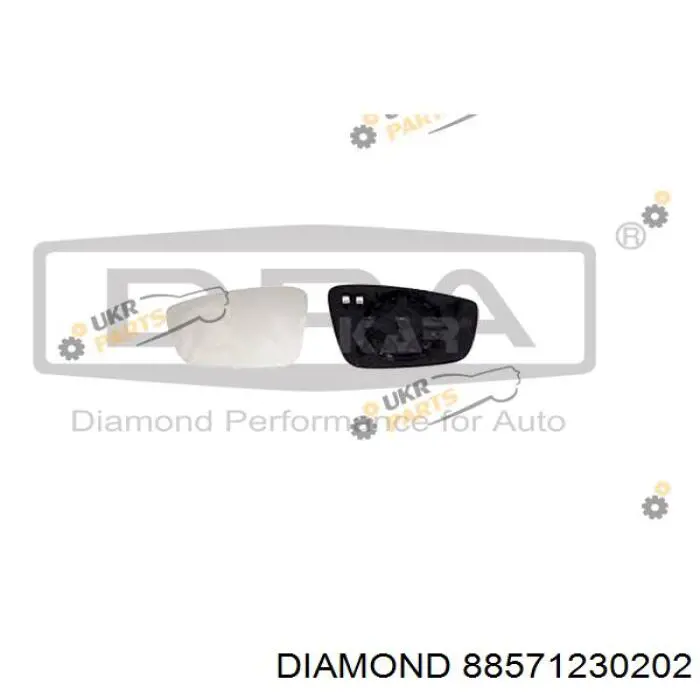 Дзеркальний елемент лівого дзеркала заднього виду Diamond/DPA 88571230202 ціна, від 10.48 USD