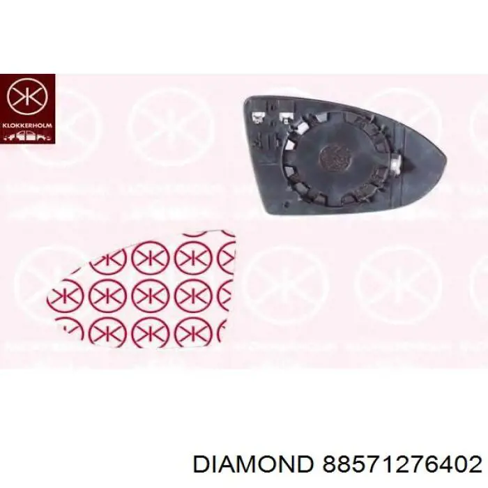 Дзеркальний елемент правого дзеркала заднього виду Diamond/DPA 88571276402 ціна, від 9.03 USD