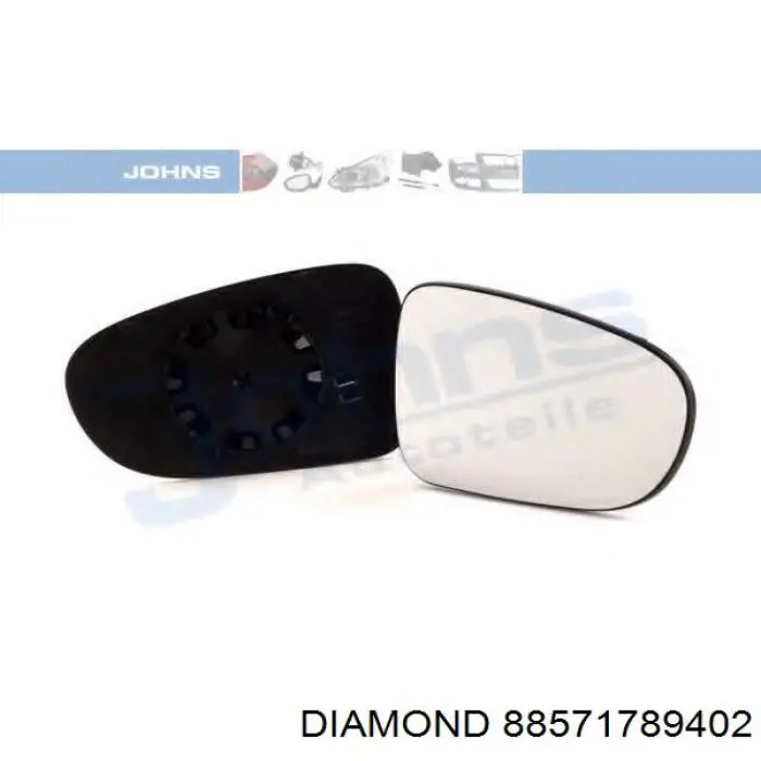 Дзеркальний елемент дзеркала заднього виду, лівого 88571789402 Diamond/DPA