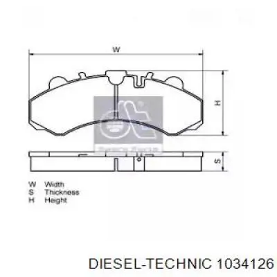 Колодки гальмові задні, дискові 1034126 Diesel Technic