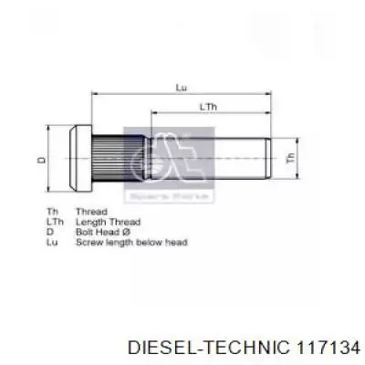 Колісний болт Diesel Technic 117134 ціна, від 6.41 USD