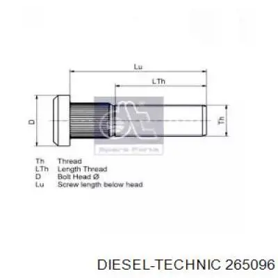 Шпилька колісна зад/перед 265096 Diesel Technic