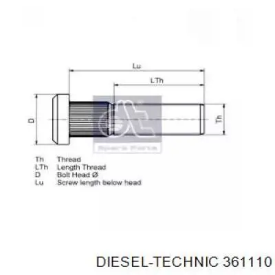 361110 Diesel Technic колісний болт
