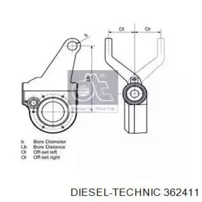 Тріскачка гальмівна, заднього моста 362411 Diesel Technic