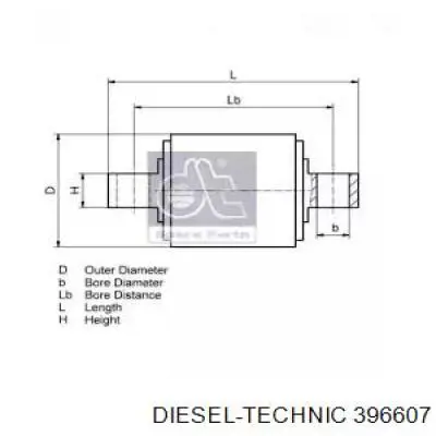 Сайлентблок задньої реактивної тяги 396607 Diesel Technic