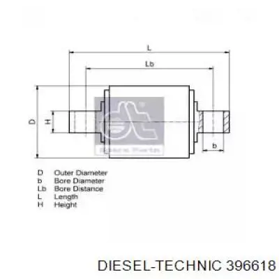 396618 Diesel Technic сайлентблок реактивної тяги, задній