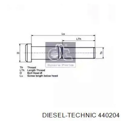 440204 Diesel Technic шпилька колісна, передня