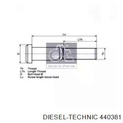 Колісний болт Diesel Technic 440381 ціна, від 2.78 USD