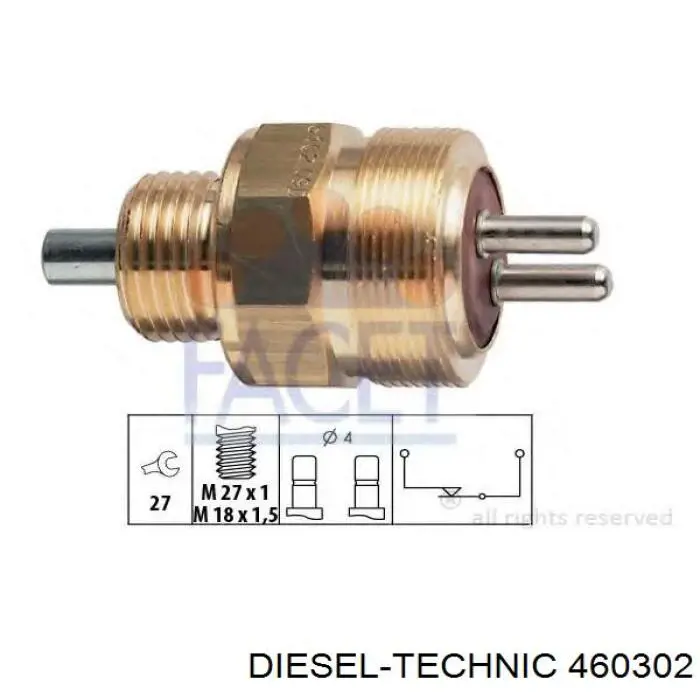 460302 Diesel Technic датчик індикатора лампи роздатки блокавання диференціалу