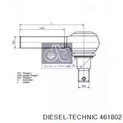 461802 Diesel Technic накінечник поперечної рульової тяги