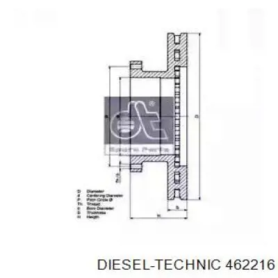 462216 Diesel Technic диск гальмівний задній