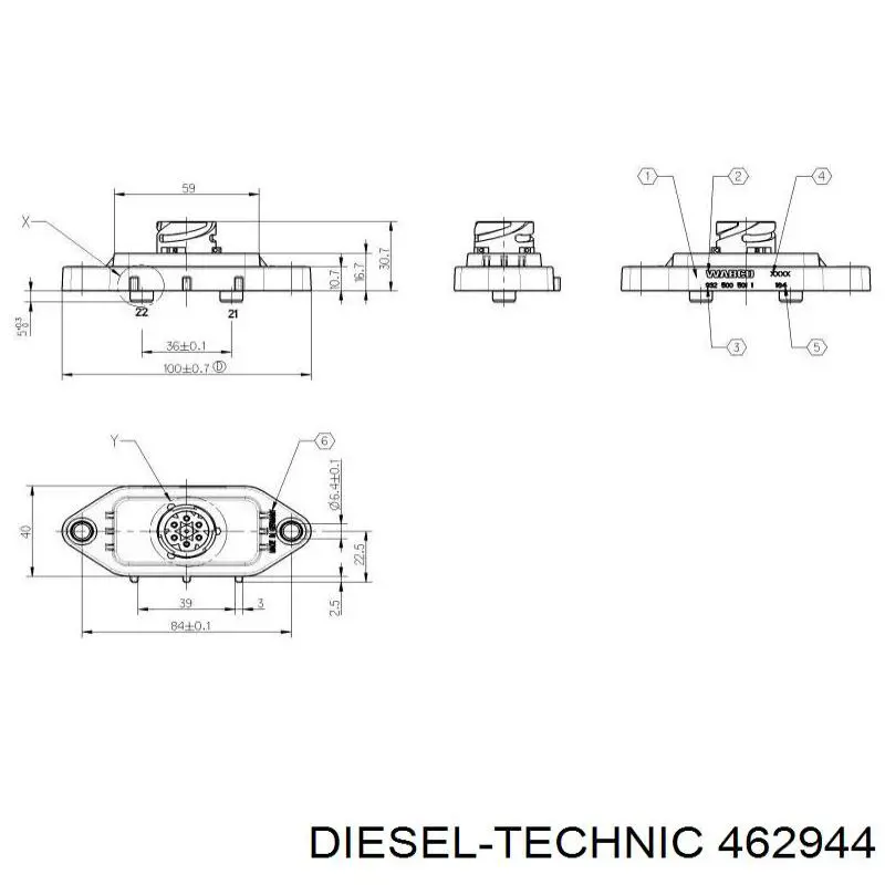 462944 Diesel Technic датчик тиску пневматичної гальмівної системи