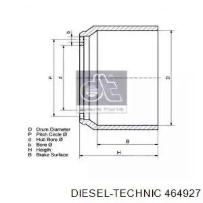 Купити 464927 Diesel Technic Барабан гальмівний задній