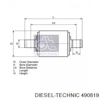 490819 Diesel Technic сайлентблок задньої реактивної тяги