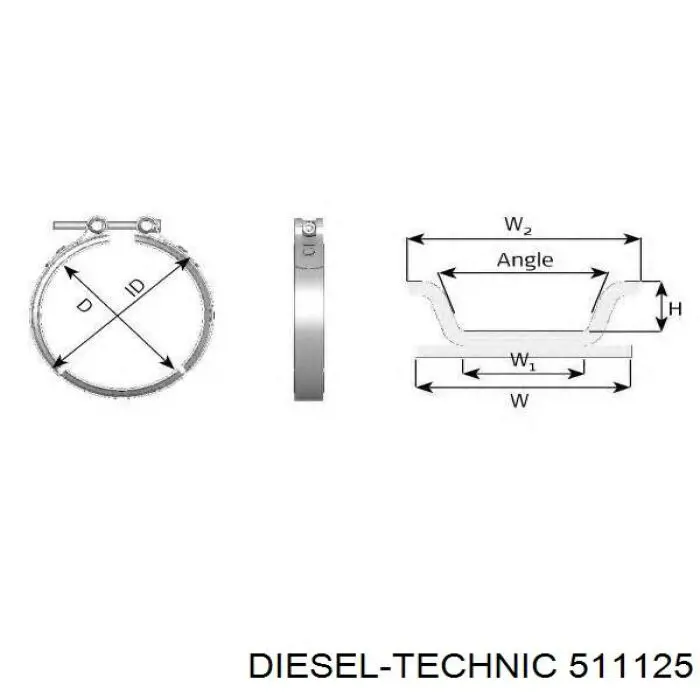 511125 Diesel Technic зєднувальний хомут випускного колектора