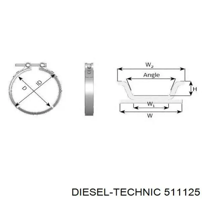 Зєднувальний хомут випускного колектора 511125 Diesel Technic