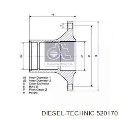 520170 Diesel Technic підшипник маточини передньої