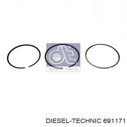 Кільця поршневі на 1 циліндр, STD. 691171 Diesel Technic