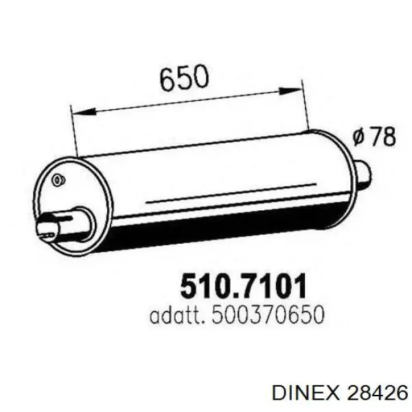 Купити 28426 Dinex Глушник, середня і задня частина