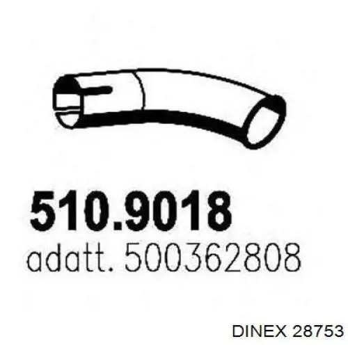 Вихлопна труба Dinex 28753 ціна, від 27.59 USD