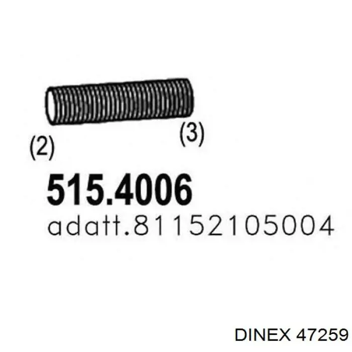 Купити 47259 Dinex Гофра до глушника