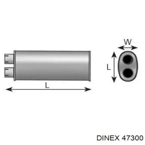 Глушник, задня частина 47300 Dinex