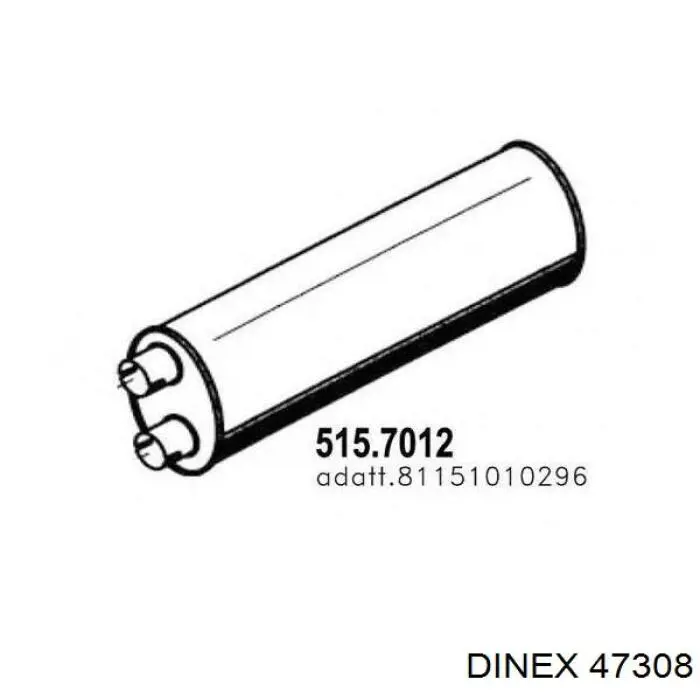 Купити 47308 Dinex Глушник, середня і задня частина