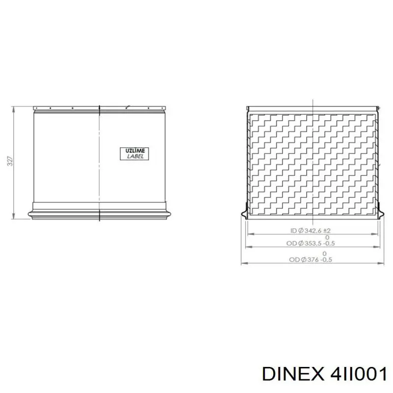 Купити DIN4II001 Dinex Сажевый фільтр