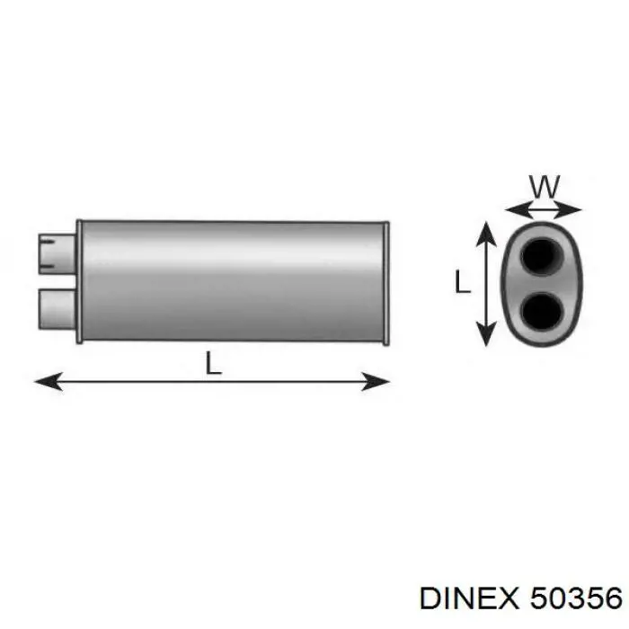 Глушник, середня і задня частина 50356 Dinex