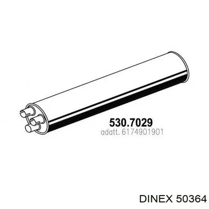 Купити A6174901901 Mercedes Глушник, середня і задня частина