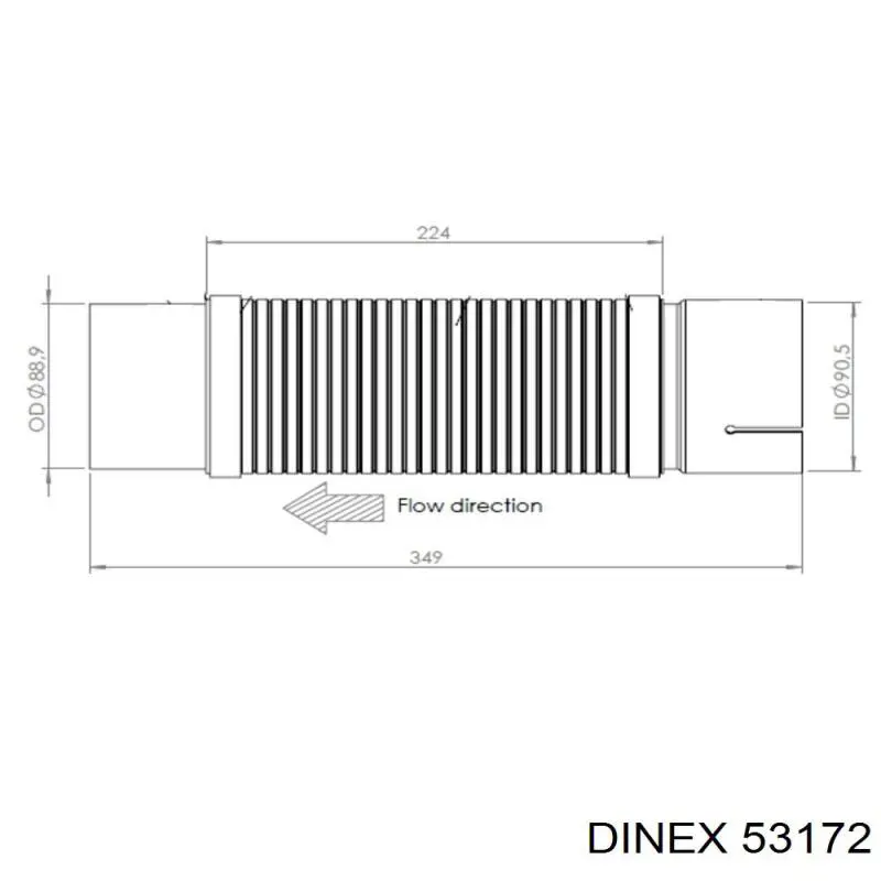 Гофра глушника 53172 Dinex