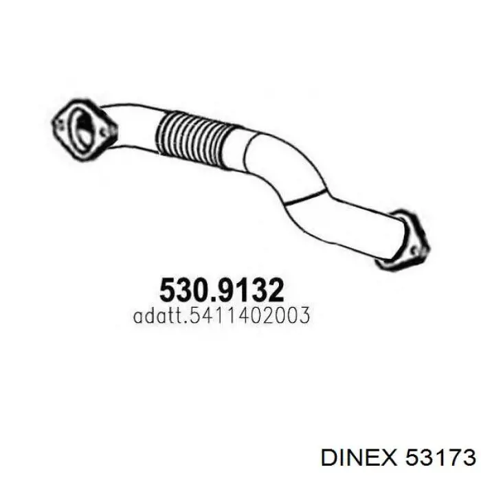 Труба приймальна (штани) глушника, передня DIN53173 Dinex