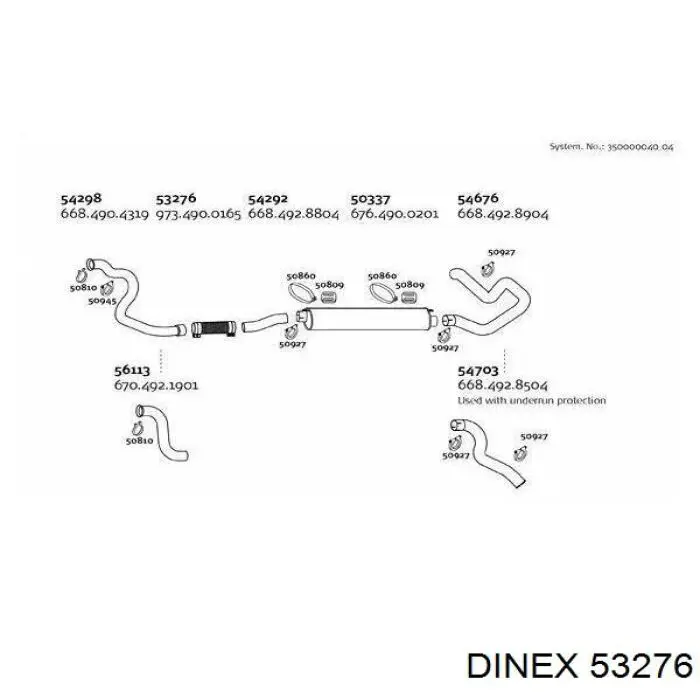 Купити 53276 Dinex Гофра до глушника