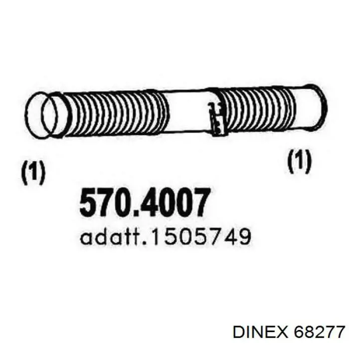 68277 Dinex Труба приймальна (штани) глушника, передня